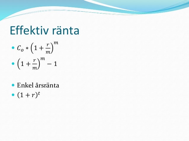 effektiv ränta formel effektiv ränta formel